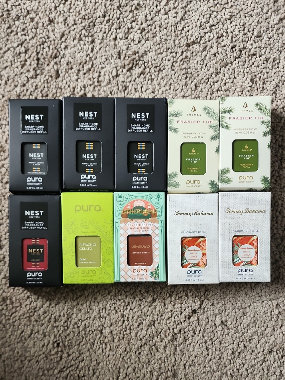 10 Pura Smart Home Fragrance Refills Assorted - Fir, Lemon, Mango, Holiday